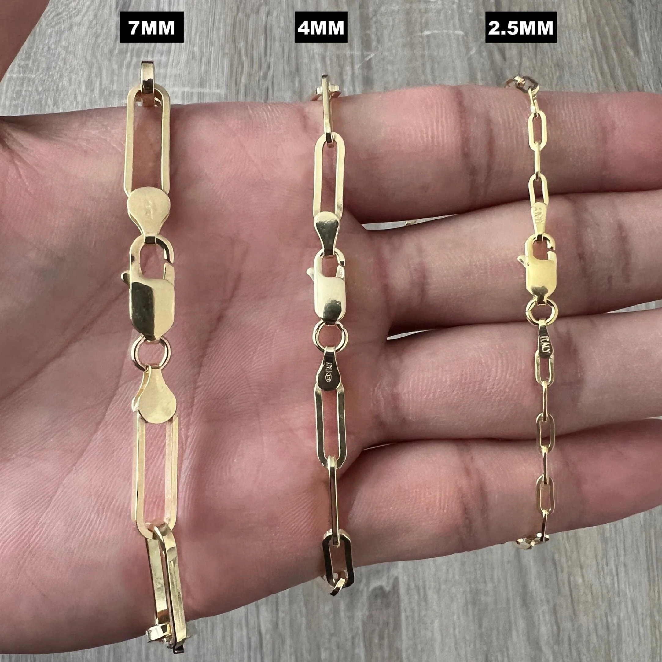 2.5mm Paperclip 14K Gold Vermeil 925 Chain - Image 3